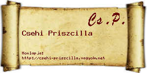 Csehi Priszcilla névjegykártya